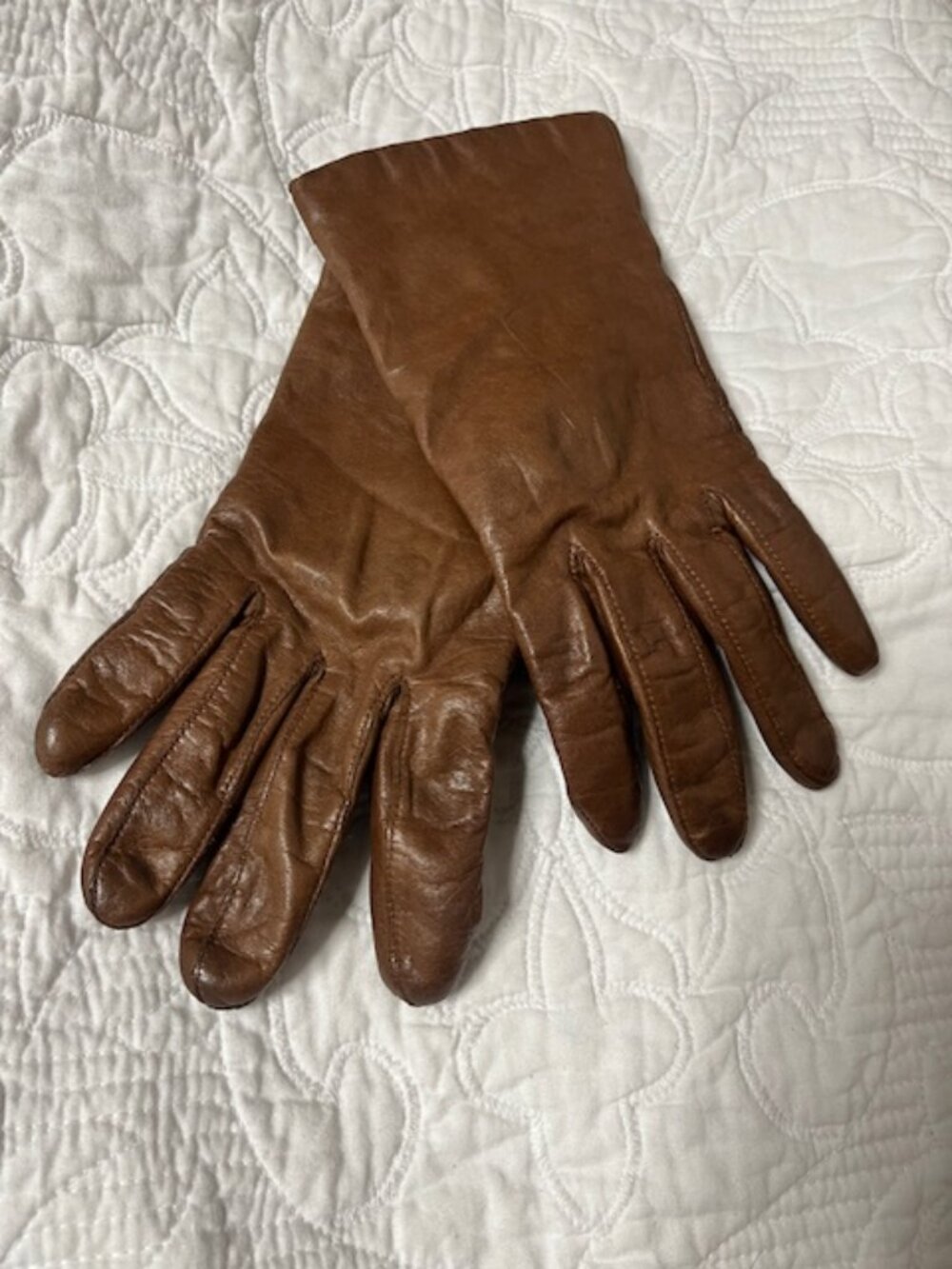 VTG Brown Soft Leather Women's Winter Driving Gloves Casual Everyday Size: Small